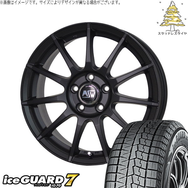 ヨコハマタイヤ アイスガードセブン IG70 165/50R15 ＋ MSW 85-2 マットブラック 15インチ 6J +45 4H100P スタッドレス・ホイール4本セット。1枚目。