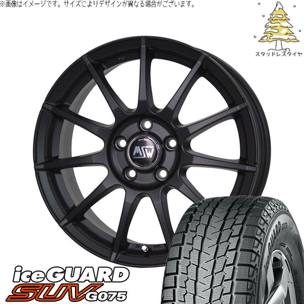 ヨコハマタイヤ アイスガード SUV G075 215/65R16 ＋ MSW 85-2 マットブラック 16インチ 6.5J +40 5H100P スタッドレス・ホイール4本セット。1枚目。