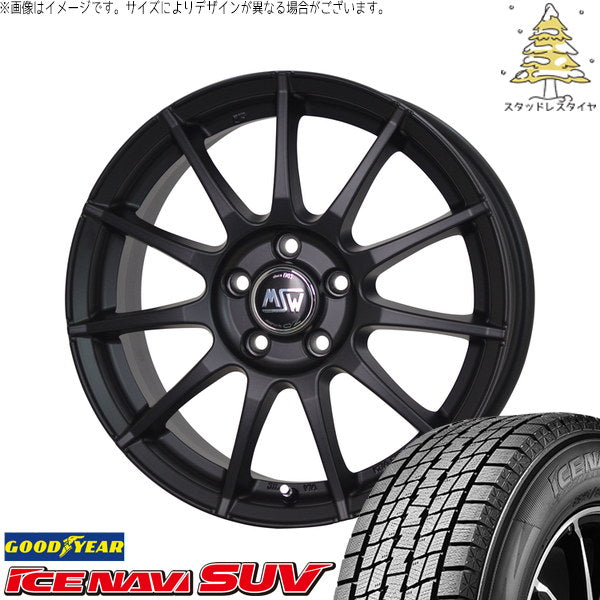 グッドイヤー アイスナビ SUV 225/70R16 ＋ MSW 85-2 マットブラック 16インチ 6.5J +40 5H100P スタッドレス・ホイール4本セット。1枚目。