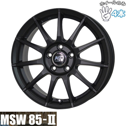 MSW 85-2 マットブラック 4本。代表画像。穴数・サイズは商品仕様をご確認ください。