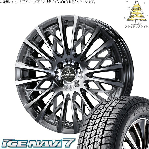 グッドイヤー アイスナビ7 185/55R16 ＋ クレンツェ シュリット 855EVO SBC/ポリッシュ 16インチ 6J +40 4H100P スタッドレス・ホイール4本セット。1枚目。