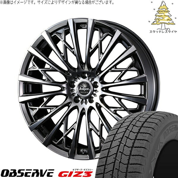 トーヨータイヤ オブザーブ GIZ3 225/60R18 ＋ クレンツェ シュリット 855EVO SBC/ポリッシュ 18インチ 7.5J +38 5H114.3P スタッドレス・ホイール4本セット。1枚目。