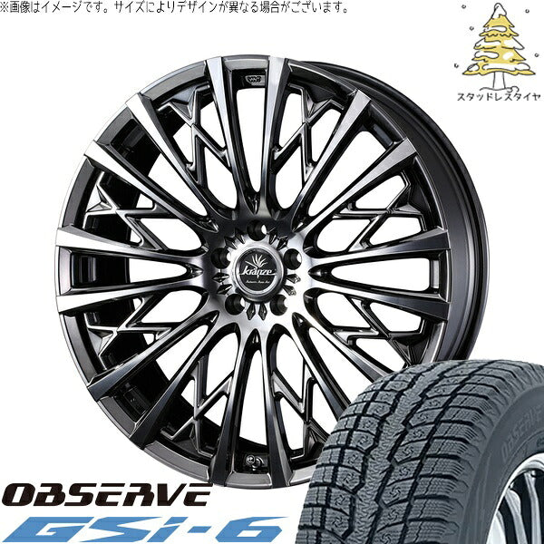 トーヨータイヤ オブザーブ Gsi-6 225/55R18 ＋ クレンツェ シュリット 855EVO SBC/ポリッシュ 18インチ 7.5J +38 5H114.3P スタッドレス・ホイール4本セット。1枚目。
