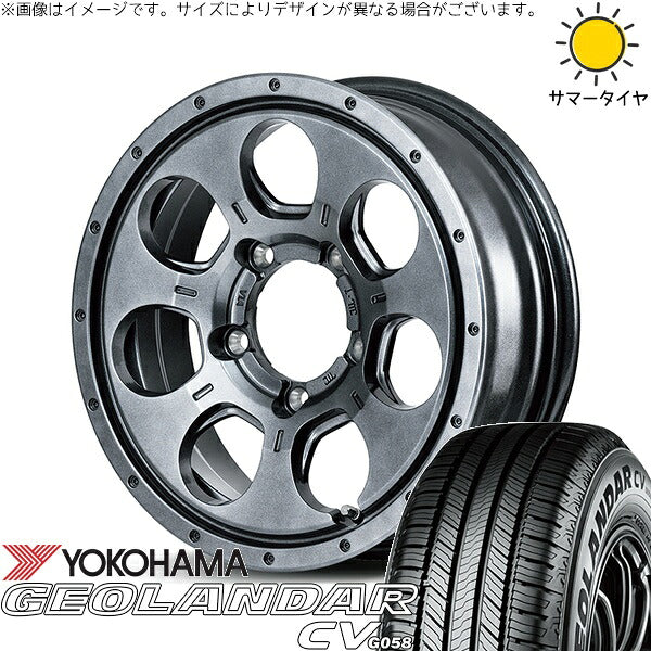 ヨコハマタイヤ ジオランダーCV G058 175/80R16 ＋ MIDホイール マッドエージェント メタリックグレー 16インチ 5.5J +22 5H139.7P サマー・ホイール4本セット。1枚目。