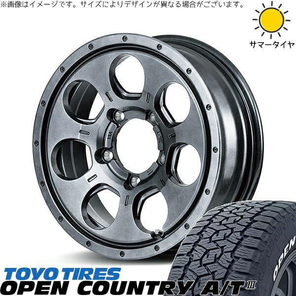 トーヨータイヤ オープンカントリー A/T3 175/80R16 ＋ MIDホイール マッドエージェント メタリックグレー 16インチ 5.5J +22 5H139.7P サマー・ホイール4本セット。1枚目。