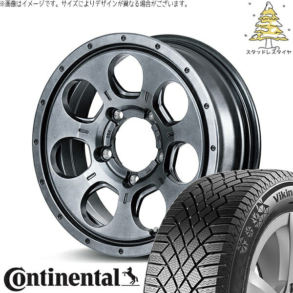 コンチネンタル バイキングコンタクト7 215/70R16 ＋ MIDホイール マッドエージェント メタリックグレー 16インチ 5.5J +22 5H139.7P スタッドレス・ホイール4本セット。1枚目。
