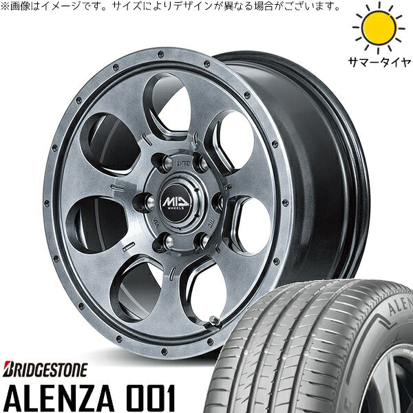 ブリヂストン アレンザ001 (ALENZA001) 215/65R16 ＋ MIDホイール マッドエージェント メタリックグレー 16インチ 7J +40 5H114.3P サマー・ホイール4本セット。1枚目。