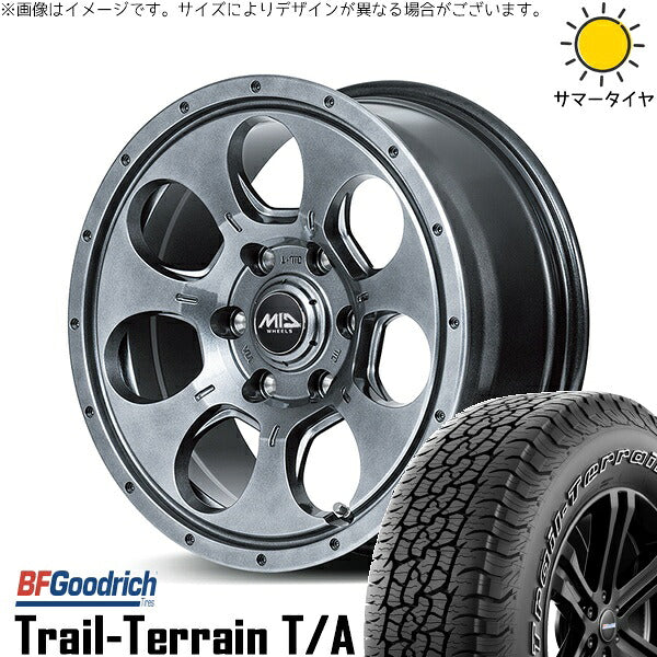 BFグッドリッチ トレイルテレーン T/A 265/65R17 ＋ MIDホイール マッドエージェント メタリックグレー 17インチ 7.5J +25 6H139.7P サマー・ホイール4本セット。1枚目。
