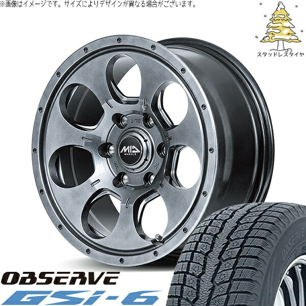 トーヨータイヤ オブザーブ Gsi-6 265/65R17 ＋ MIDホイール マッドエージェント メタリックグレー 17インチ 7.5J +25 6H139.7P スタッドレス・ホイール4本セット。1枚目。