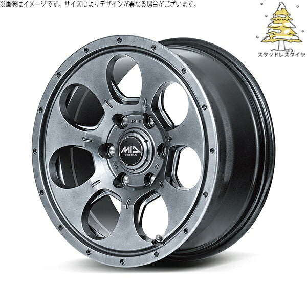 輸入スタッドレスタイヤ（銘柄指定不可） 205/60R16 ＋ MIDホイール マッドエージェント メタリックグレー 16インチ 7.0J +40 5H114.3P ホイール4本セット。1枚目。
