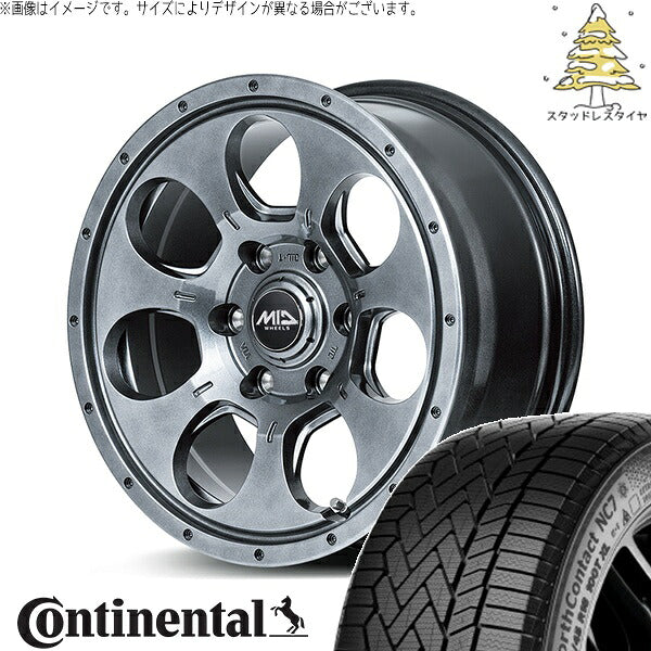 コンチネンタル ノースコンタクト NC7 215/60R16 ＋ MIDホイール マッドエージェント メタリックグレー 16インチ 7J +40 5H114.3P スタッドレス・ホイール4本セット。1枚目。