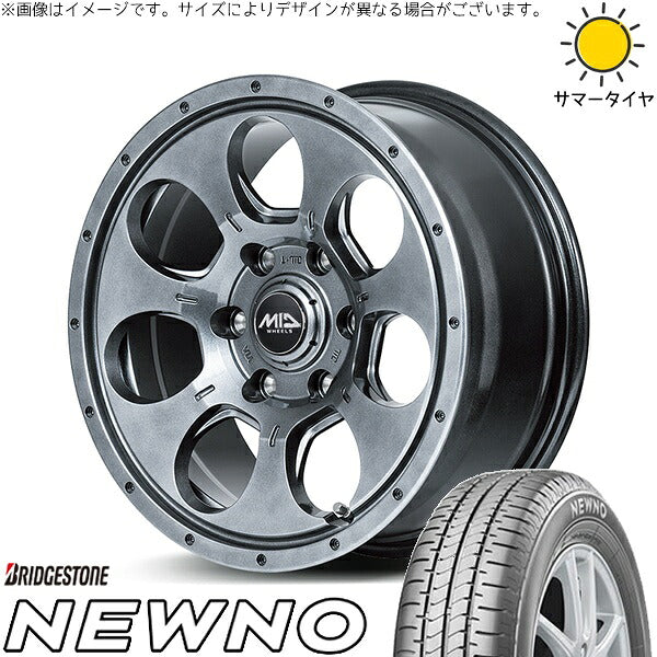 ブリヂストン ニューノ 165/60R15 ＋ MIDホイール マッドエージェント メタリックグレー 15インチ 4.5J +45 4H100P サマー・ホイール4本セット。1枚目。