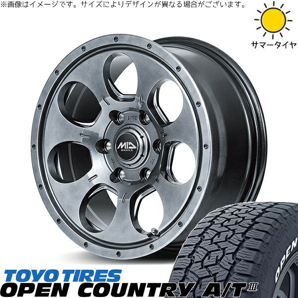 トーヨータイヤ オープンカントリー A/T3 225/70R16 ＋ MIDホイール マッドエージェント メタリックグレー 16インチ 7J +40 5H114.3P サマー・ホイール4本セット。1枚目。