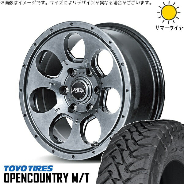 トーヨータイヤ オープンカントリー M/T 225/75R16 ＋ MIDホイール マッドエージェント メタリックグレー 16インチ 7J +40 5H114.3P サマー・ホイール4本セット。1枚目。