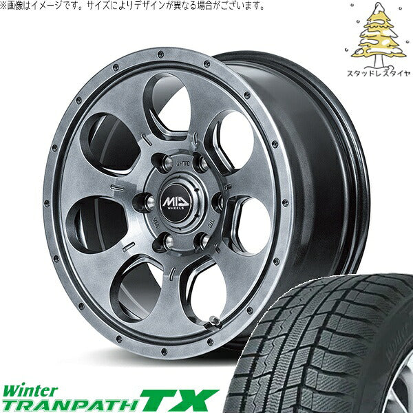 トーヨータイヤ ウィンタートランパス TX (WinterTRANPATH TX) 215/70R16 ＋ MIDホイール マッドエージェント メタリックグレー 16インチ 7.0J +40 5H114.3P スタッドレス・ホイール4本セット。1枚目。