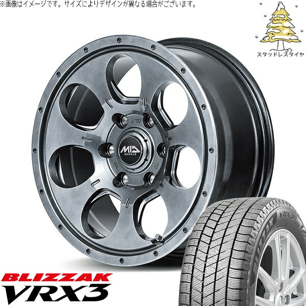 ブリヂストン ブリザック VRX3 175/65R15 ＋ MIDホイール マッドエージェント メタリックグレー 15インチ 4.5J +45 4H100P スタッドレス・ホイール4本セット。1枚目。