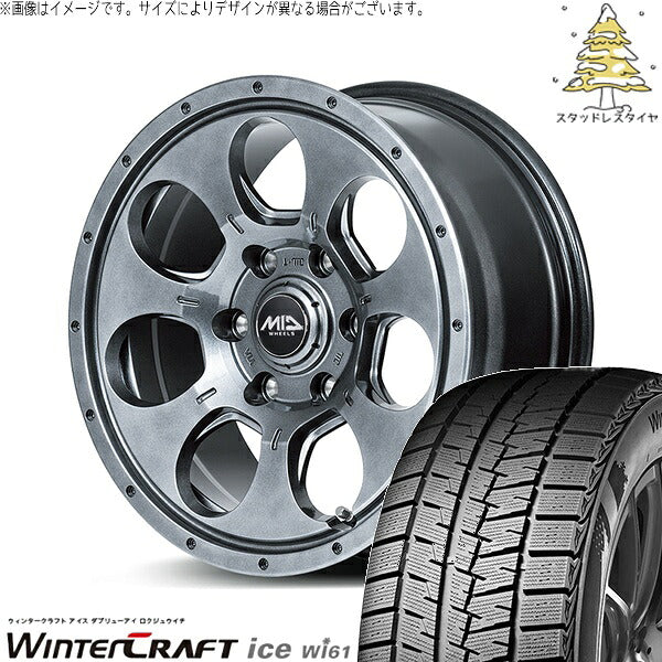 クムホ ウィンタークラフト アイス Wi61 215/60R16 ＋ MIDホイール マッドエージェント メタリックグレー 16インチ 7J +40 5H114.3P スタッドレス・ホイール4本セット。1枚目。