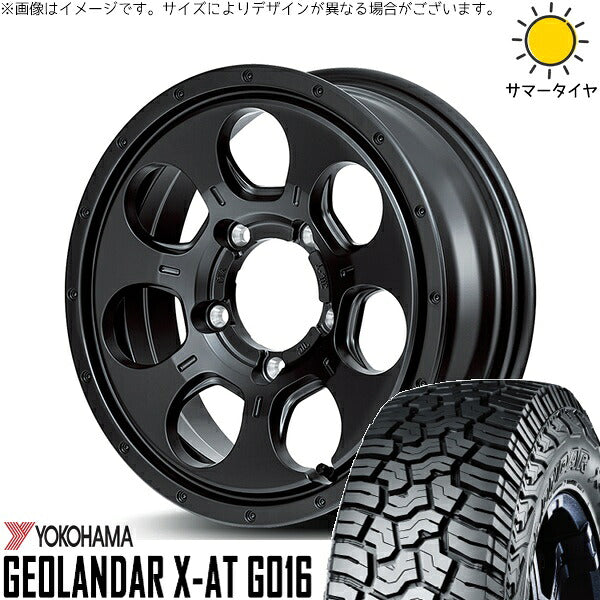 ヨコハマタイヤ ジオランダー X-A/T G016 (GEOLANDAR X-A/T G016) 215/70R16 ＋ MIDホイール マッドエージェント セミグロスブラック 16インチ 5.5J +22 5H139.7P サマー・ホイール4本セット。1枚目。