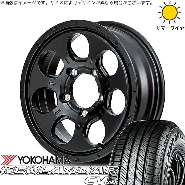 ヨコハマタイヤ ジオランダーCV G058 175/80R16 ＋ MIDホイール マッドエージェント セミグロスブラック 16インチ 5.5J +22 5H139.7P サマー・ホイール4本セット。1枚目。