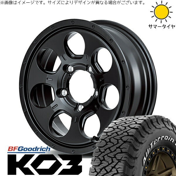 BFグッドリッチ オールテレーン T/A Ko3 (All-Terrain T/A Ko3) 175/80R16 ＋ MIDホイール マッドエージェント セミグロスブラック 16インチ 5.5J +22 5H139.7P オールシーズン・ホイール4本セット。1枚目。