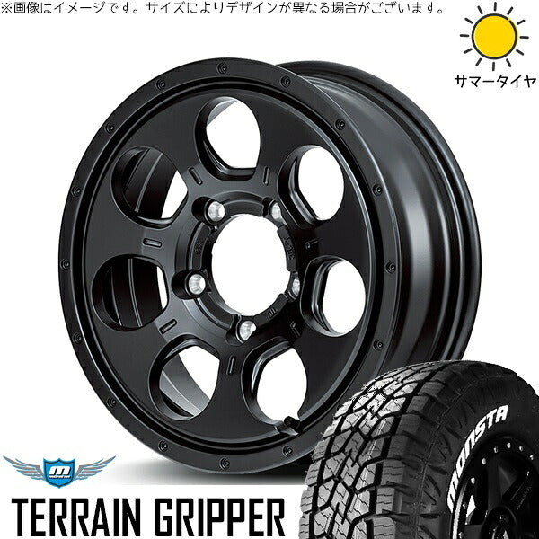 モンスタタイヤ テレーングリッパー (TERRAIN GRIPPER) 215/70R16 ＋ MIDホイール マッドエージェント セミグロスブラック 16インチ 5.5J +22 5H139.7P サマー・ホイール4本セット。1枚目。