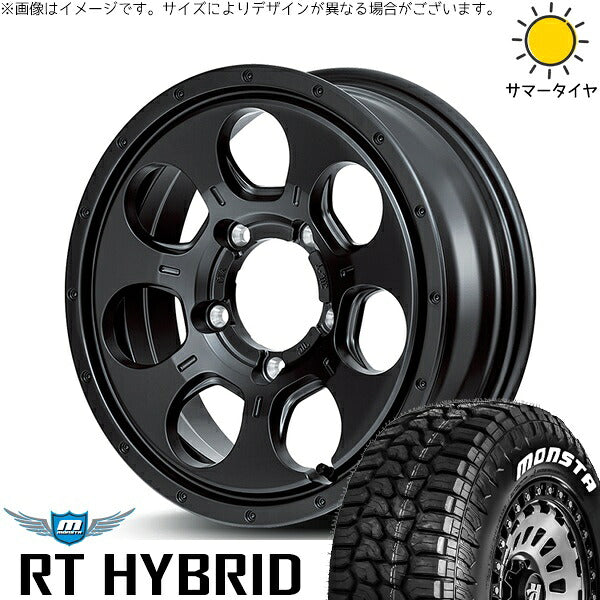 モンスタタイヤ RTハイブリッド (RT HYBRID) 185/85R16 ＋ MIDホイール マッドエージェント セミグロスブラック 16インチ 5.5J +22 5H139.7P サマー・ホイール4本セット。1枚目。