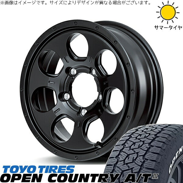 トーヨータイヤ オープンカントリー A/T3 225/70R16 ＋ MIDホイール マッドエージェント セミグロスブラック 16インチ 5.5J +22 5H139.7P サマー・ホイール4本セット。1枚目。