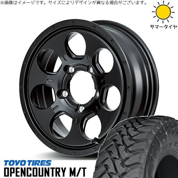 トーヨータイヤ オープンカントリー M/T 225/75R16 ＋ MIDホイール マッドエージェント セミグロスブラック 16インチ 5.5J +22 5H139.7P サマー・ホイール4本セット。1枚目。