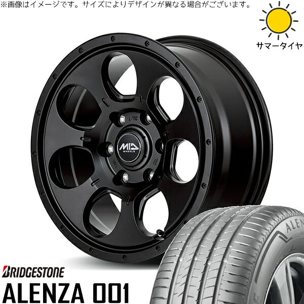 ブリヂストン アレンザ001 (ALENZA001) 215/65R16 ＋ MIDホイール マッドエージェント セミグロスブラック 16インチ 6.5J +38 6H139.7P サマー・ホイール4本セット。1枚目。