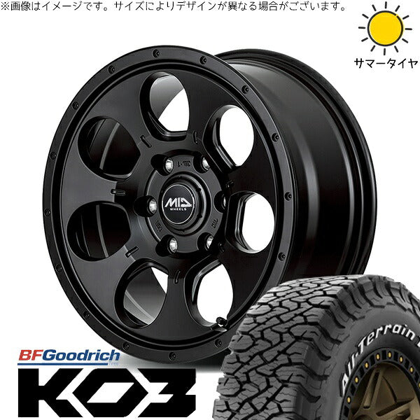 BFグッドリッチ オールテレーン T/A Ko3 (All-Terrain T/A Ko3) 225/70R16 ＋ MIDホイール マッドエージェント セミグロスブラック 16インチ 7J +40 5H114.3P オールシーズン・ホイール4本セット。1枚目。