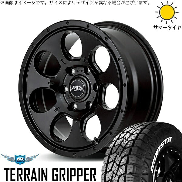 モンスタタイヤ テレーングリッパー (TERRAIN GRIPPER) 215/70R16 ＋ MIDホイール マッドエージェント セミグロスブラック 16インチ 6.5J +38 6H139.7P サマー・ホイール4本セット。1枚目。