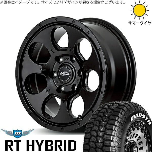 モンスタタイヤ RTハイブリッド (RT HYBRID) 215/65R16 ＋ MIDホイール マッドエージェント セミグロスブラック 16インチ 7J +40 5H114.3P サマー・ホイール4本セット。1枚目。