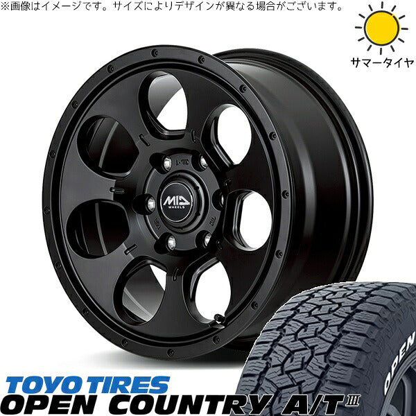 トーヨータイヤ オープンカントリー A/T3 215/70R16 ＋ MIDホイール マッドエージェント セミグロスブラック 16インチ 6.5J +38 6H139.7P サマー・ホイール4本セット。1枚目。