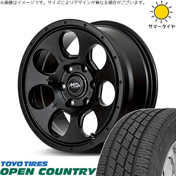 トーヨータイヤ オープンカントリー H/T2 215/70R16 ＋ MIDホイール マッドエージェント セミグロスブラック 16インチ 6.5J +38 6H139.7P サマー・ホイール4本セット。1枚目。