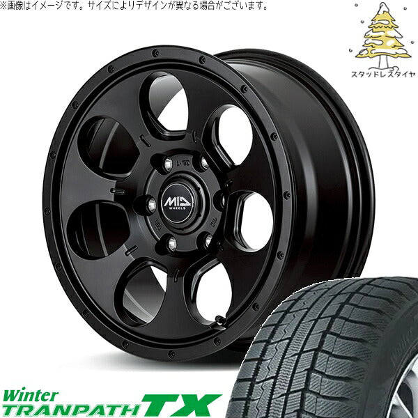 トーヨータイヤ ウィンタートランパス TX (WinterTRANPATH TX) 205/60R16 ＋ MIDホイール マッドエージェント セミグロスブラック 16インチ 7.0J +40 5H114.3P スタッドレス・ホイール4本セット。1枚目。