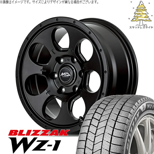 ブリヂストン ブリザック WZ-1 (BLIZZAK WZ-1) 265/65R17 ＋ MIDホイール マッドエージェント セミグロスブラック 17インチ 7.5J +25 6H139.7P スタッドレス・ホイール4本セット。1枚目。