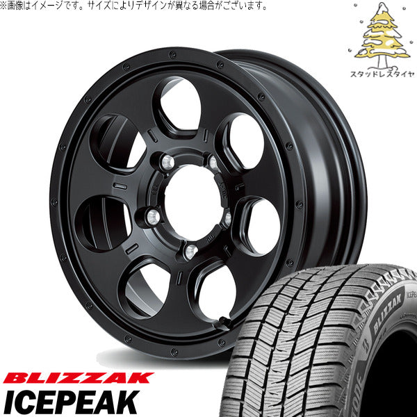 ブリヂストン ブリザック ICEPEAK 215/65R16 ＋ MIDホイール マッドエージェント セミグロスブラック 16インチ 7J +40 5H114.3P スタッドレス・ホイール4本セット。1枚目。