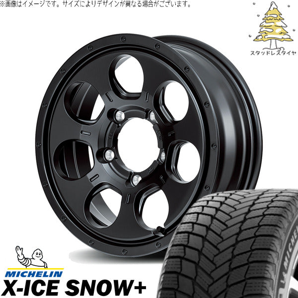 ミシュラン エックスアイス スノー+ 215/60R16 ＋ MIDホイール マッドエージェント セミグロスブラック 16インチ 7J +40 5H114.3P スタッドレス・ホイール4本セット。1枚目。