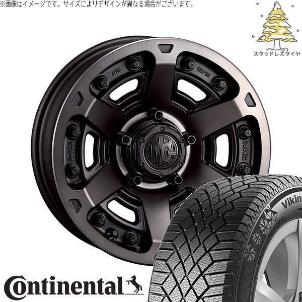 コンチネンタル バイキングコンタクト7 215/70R16 ＋ マーテルギア アーマー マットブラッククリア 16インチ 5.5J +20 5H139.7P スタッドレス・ホイール4本セット。1枚目。