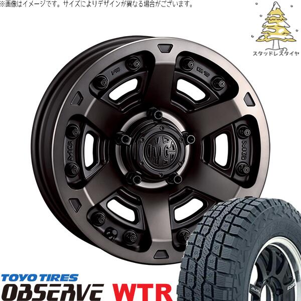 トーヨータイヤ オブザーブ W/T-R 185/85R16 ＋ マーテルギア アーマー マットブラッククリア 16インチ 5.5J +20 5H139.7P スタッドレス・ホイール4本セット。1枚目。