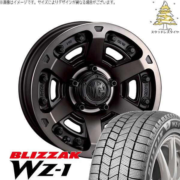 ブリヂストン ブリザック WZ-1 215/70R16 ＋ マーテルギア アーマー マットブラッククリア 16インチ 6J -5 5H139.7P スタッドレス・ホイール4本セット。1枚目。