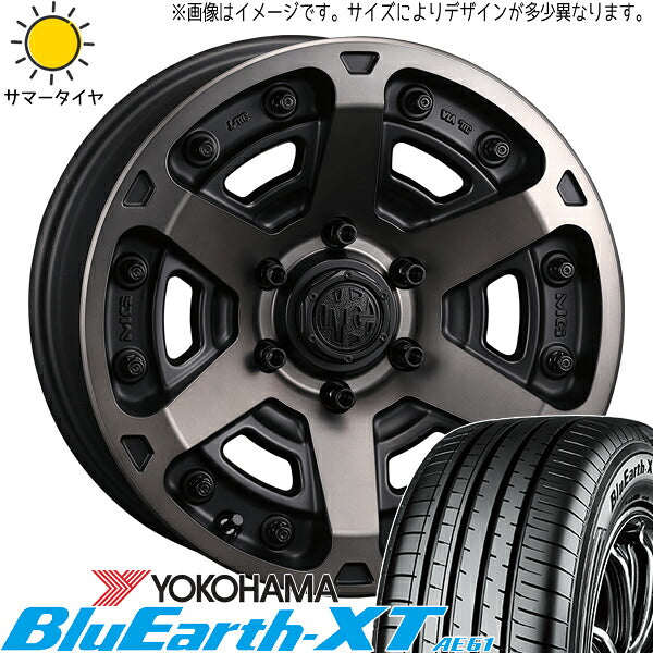 ヨコハマタイヤ ブルーアースXT AE61 205/65R16 ＋ マーテルギア アーマー マットブラッククリア 16インチ 7J +35 5H114.3P サマー・ホイール4本セット。1枚目。