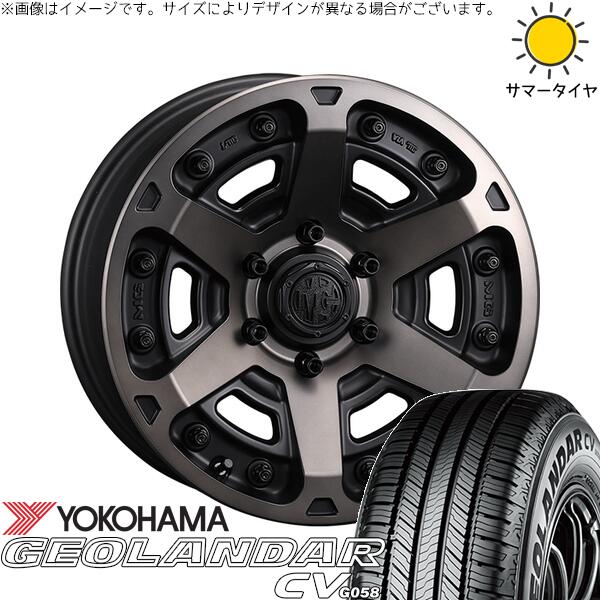 ヨコハマタイヤ ジオランダーCV G058 215/65R16 ＋ マーテルギア アーマー マットブラッククリア 16インチ 7J +35 5H114.3P サマー・ホイール4本セット。1枚目。
