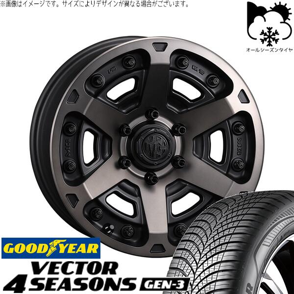 グッドイヤー ベクター4シーズンズ GEN-3 225/55R18 ＋ マーテルギア アーマー マットブラッククリア 18インチ 8J +35 5H114.3P オールシーズン・ホイール4本セット。1枚目。