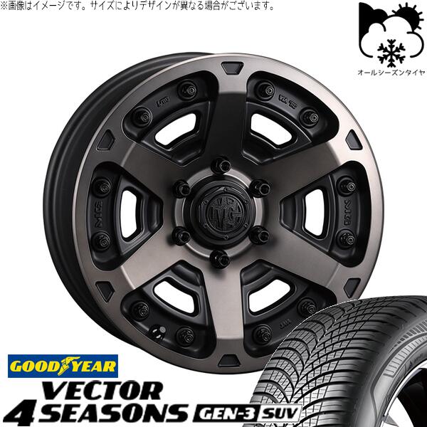 グッドイヤー ベクター4シーズンズ GEN-3 SUV 235/60R18 ＋ マーテルギア アーマー マットブラッククリア 18インチ 8J +35 5H114.3P オールシーズン・ホイール4本セット。1枚目。