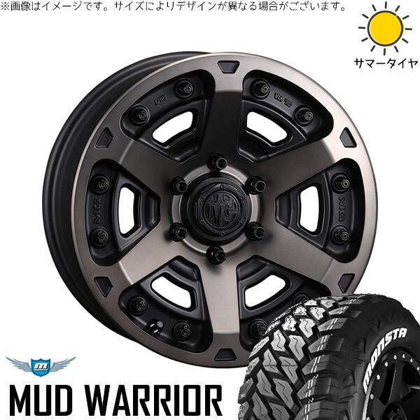 モンスタタイヤ マッドウォーリアー (MUD WARRIOR) 265/65R17 ＋ マーテルギア アーマー マットブラッククリア 17インチ 8J +20 6H139.7P サマー・ホイール4本セット。1枚目。