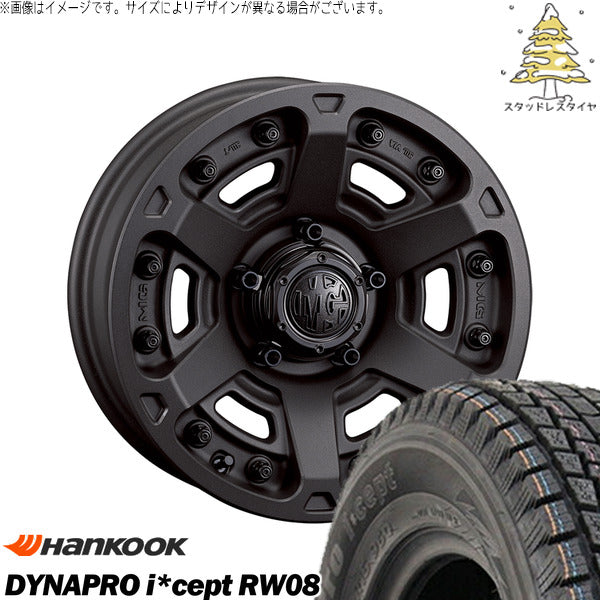 ハンコック ダイナプロ アイセプト RW08 175/80R16 ＋ マーテルギア アーマー ショットガンブラック 16インチ 7J +35 5H114.3P スタッドレス・ホイール4本セット。1枚目。