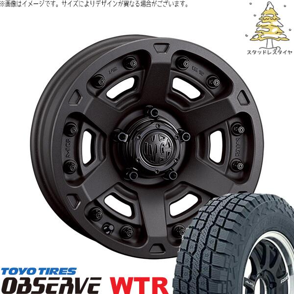 トーヨータイヤ オブザーブ W/T-R (OBSERVE WTR) 215/65R16 ＋ マーテルギア アーマー ショットガンブラック 16インチ 7.0J +35 5H114.3P スタッドレス・ホイール4本セット。1枚目。