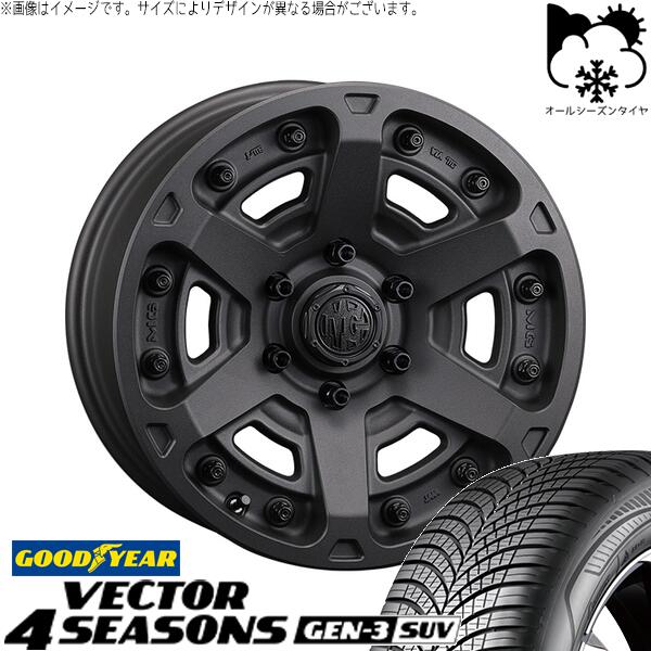グッドイヤー ベクター4シーズンズ GEN-3 SUV 235/55R18 ＋ マーテルギア アーマー ショットガンブラック 18インチ 8J +35 5H114.3P オールシーズン・ホイール4本セット。1枚目。