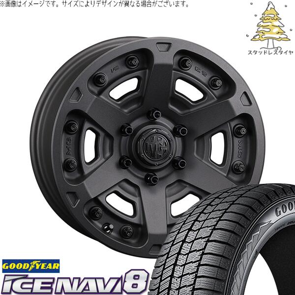 グッドイヤー アイスナビ8 235/50R18 ＋ マーテルギア アーマー ショットガンブラック 18インチ 8J +35 5H114.3P スタッドレス・ホイール4本セット。1枚目。